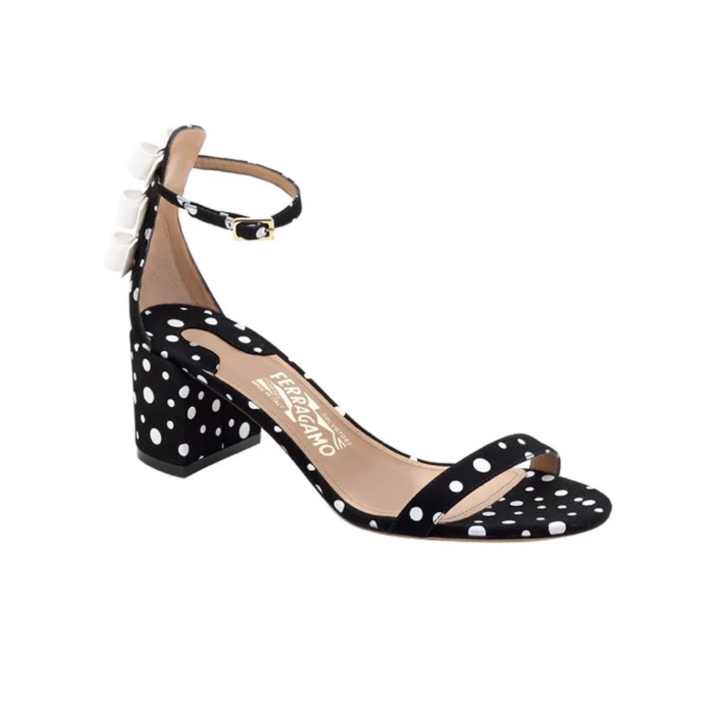 Salvatore Ferragamo Black and White Polka Dot Women's Sandals- Sz 9- Worn Once - Picture 1 of 8